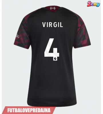 Lacne Ženy Futbalové dres Liverpool Virgil van Dijk #4 2026-27 Krátky Rukáv - Tretina
